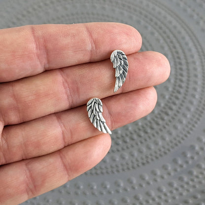 Wings Stud Earrings, Sterling Silver