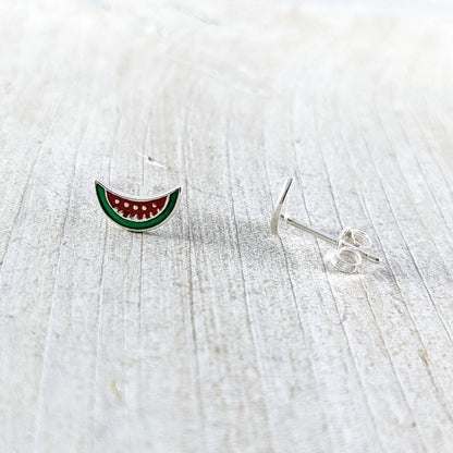 Watermelon Stud Earrings, Sterling Silver