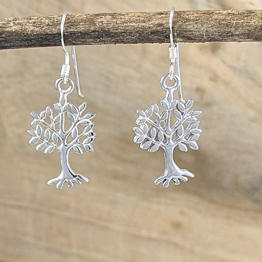 Standing in Full Bloom Tree Earrings in Sterling Silver