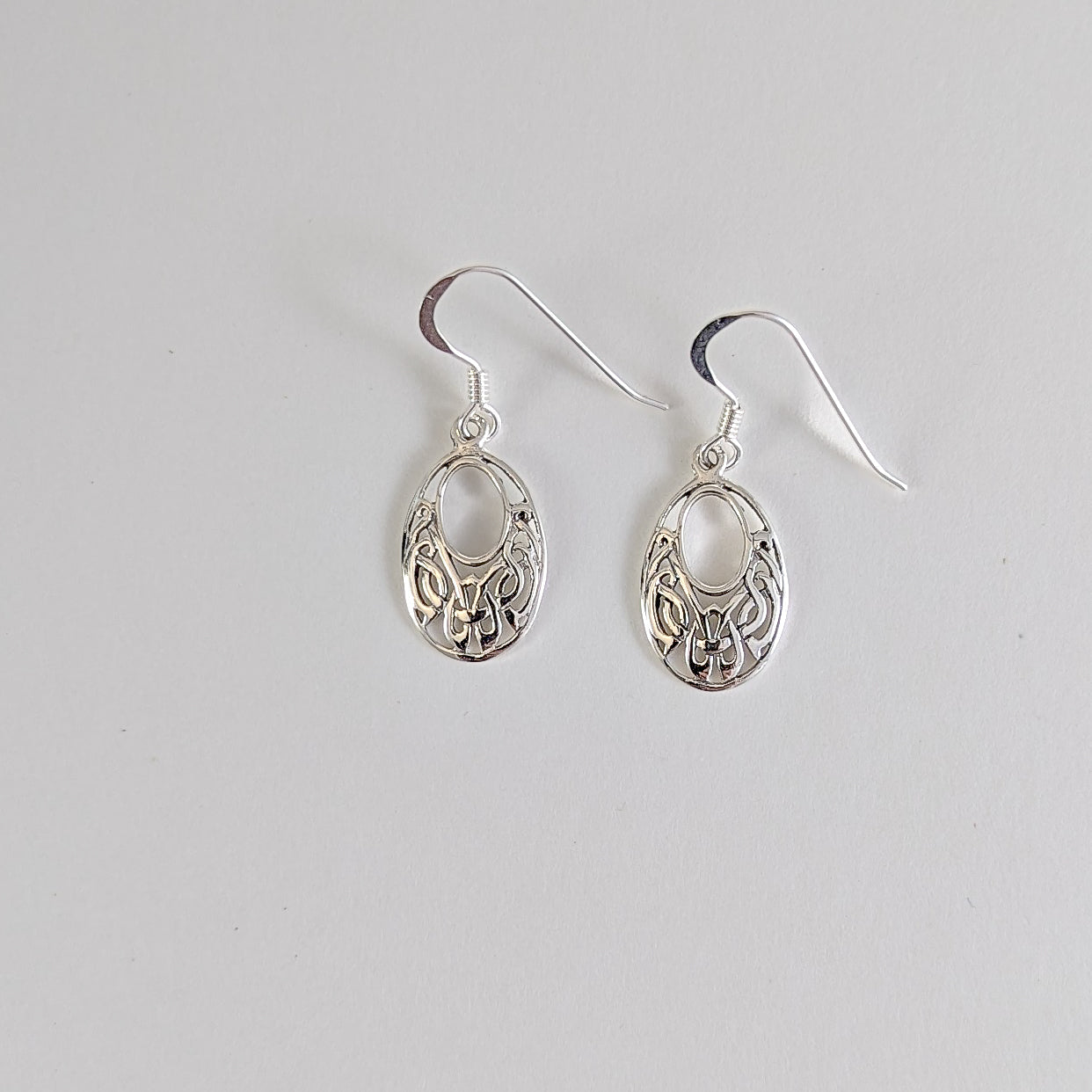 Open Oval Celtic Knot Earrings in Sterling Silver