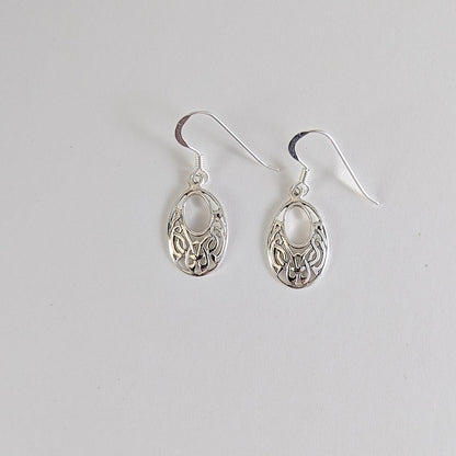 Open Oval Celtic Knot Earrings in Sterling Silver