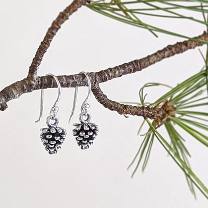 Pinecone Earrings in Sterling Silver