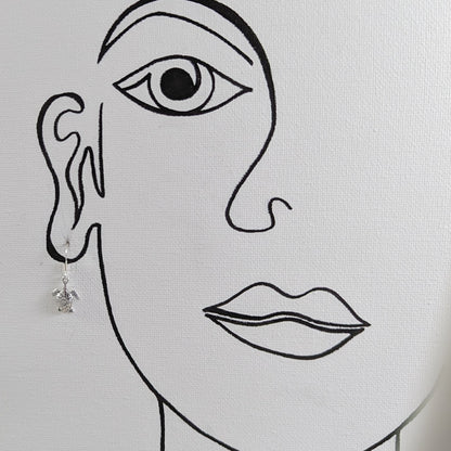 Swimming Turtle Earrings in Sterling Silver