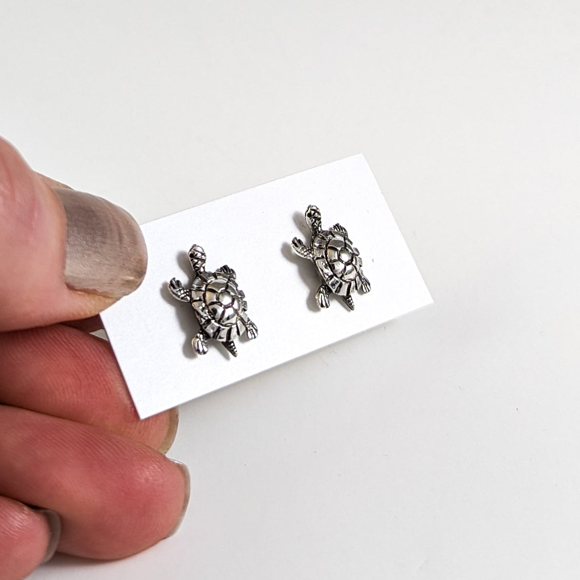 Running Turtles Stud Earrings in Sterling Silver