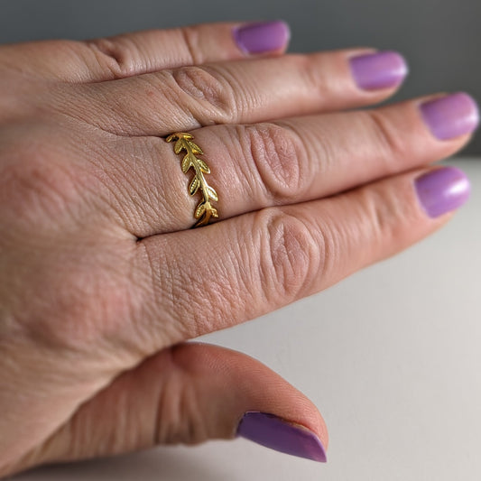 Vine Wrap Ring in Gold Plated Sterling Silver