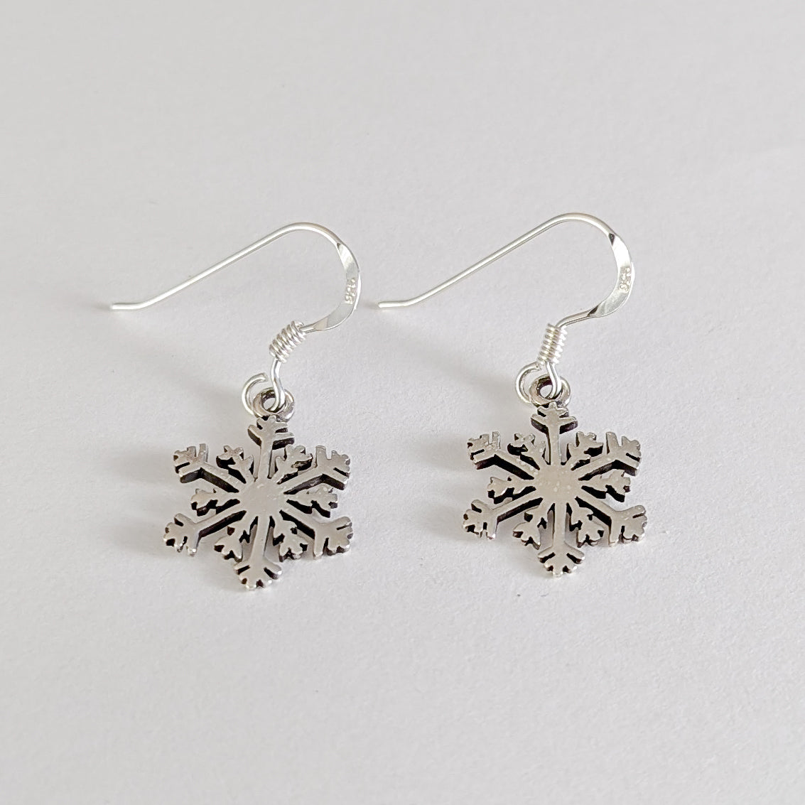 Snowflake Earrings in Sterling Silver